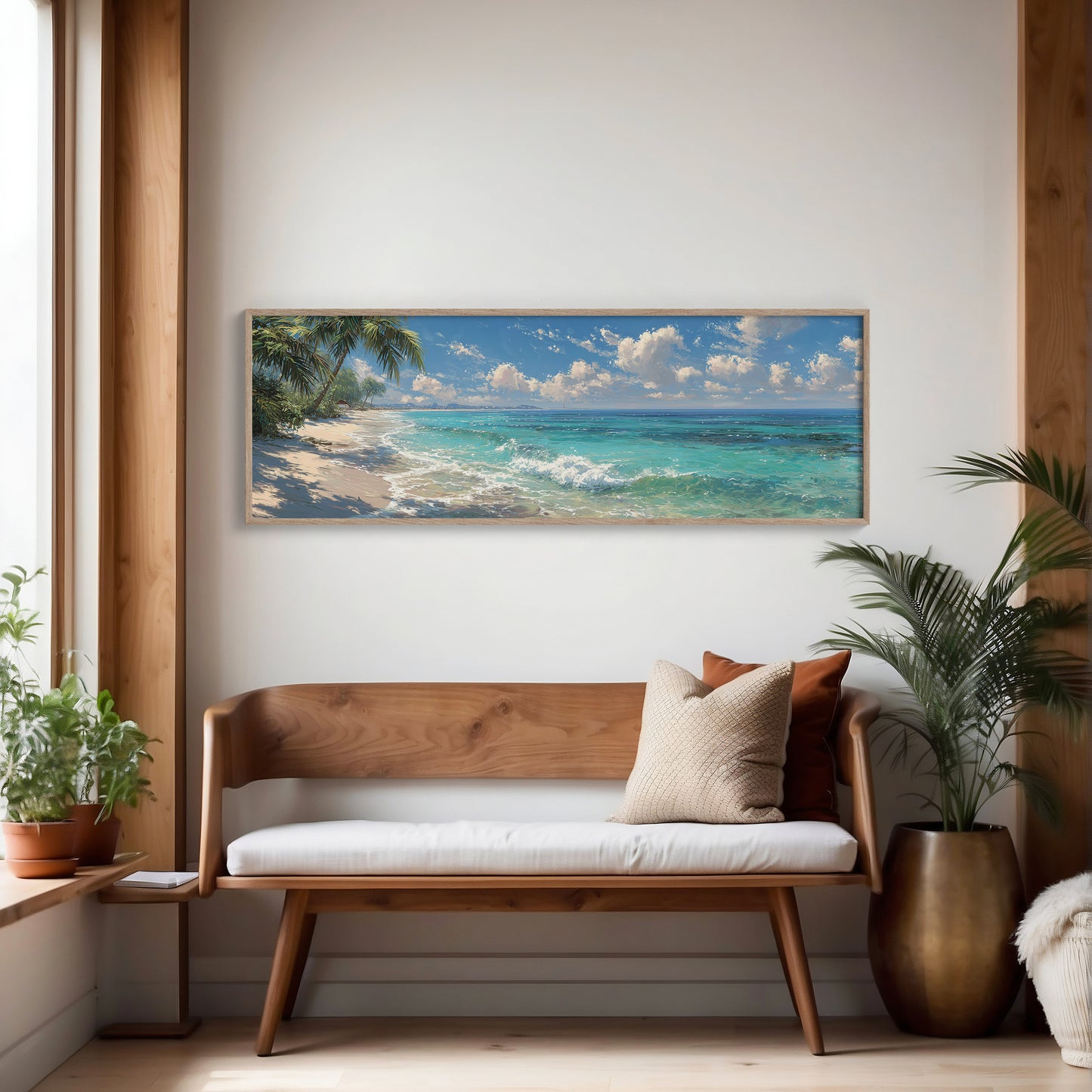 Waves Along a Sunlit Shore