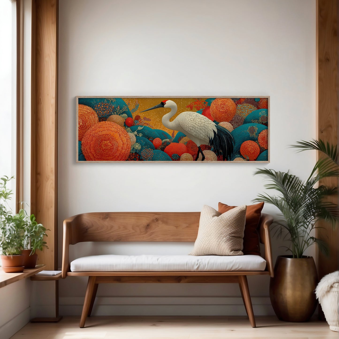 Crane Among the Coral Garden