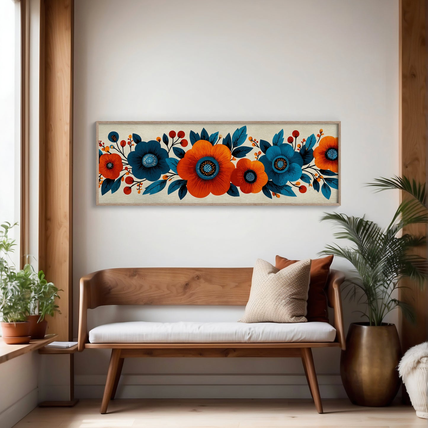 Bold Blooms in Autumn Blue