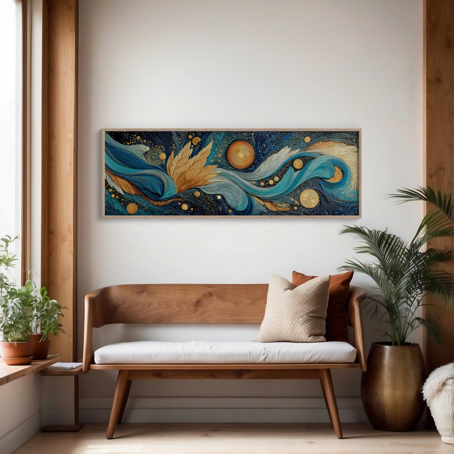 Celestial Currents In Gold And Blue
