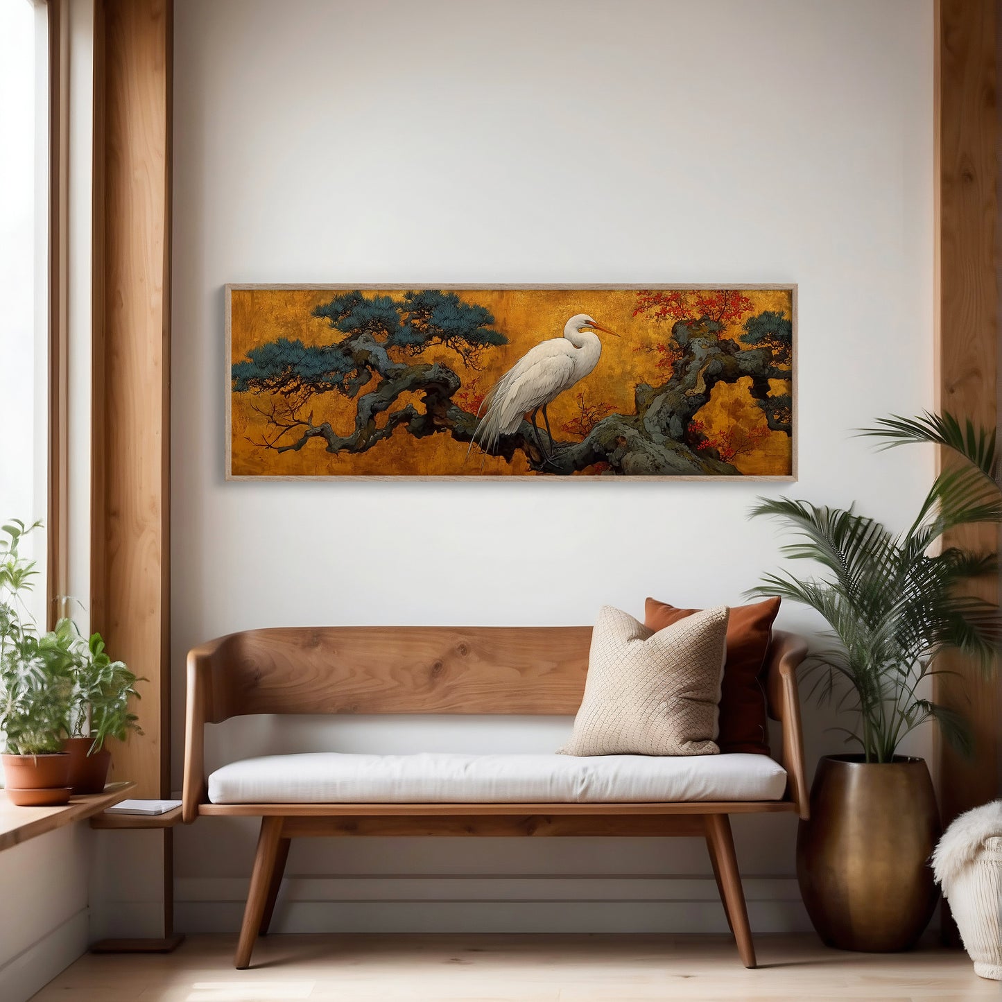 Heron Among Golden Pines