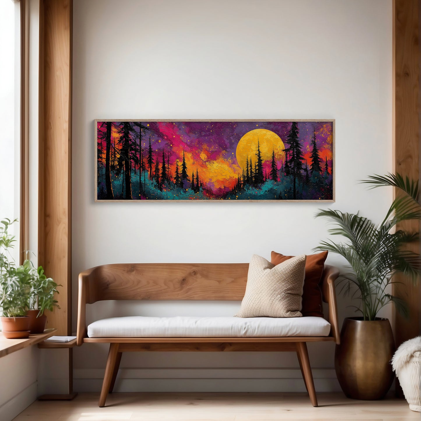 Moonrise Through Painted Fire