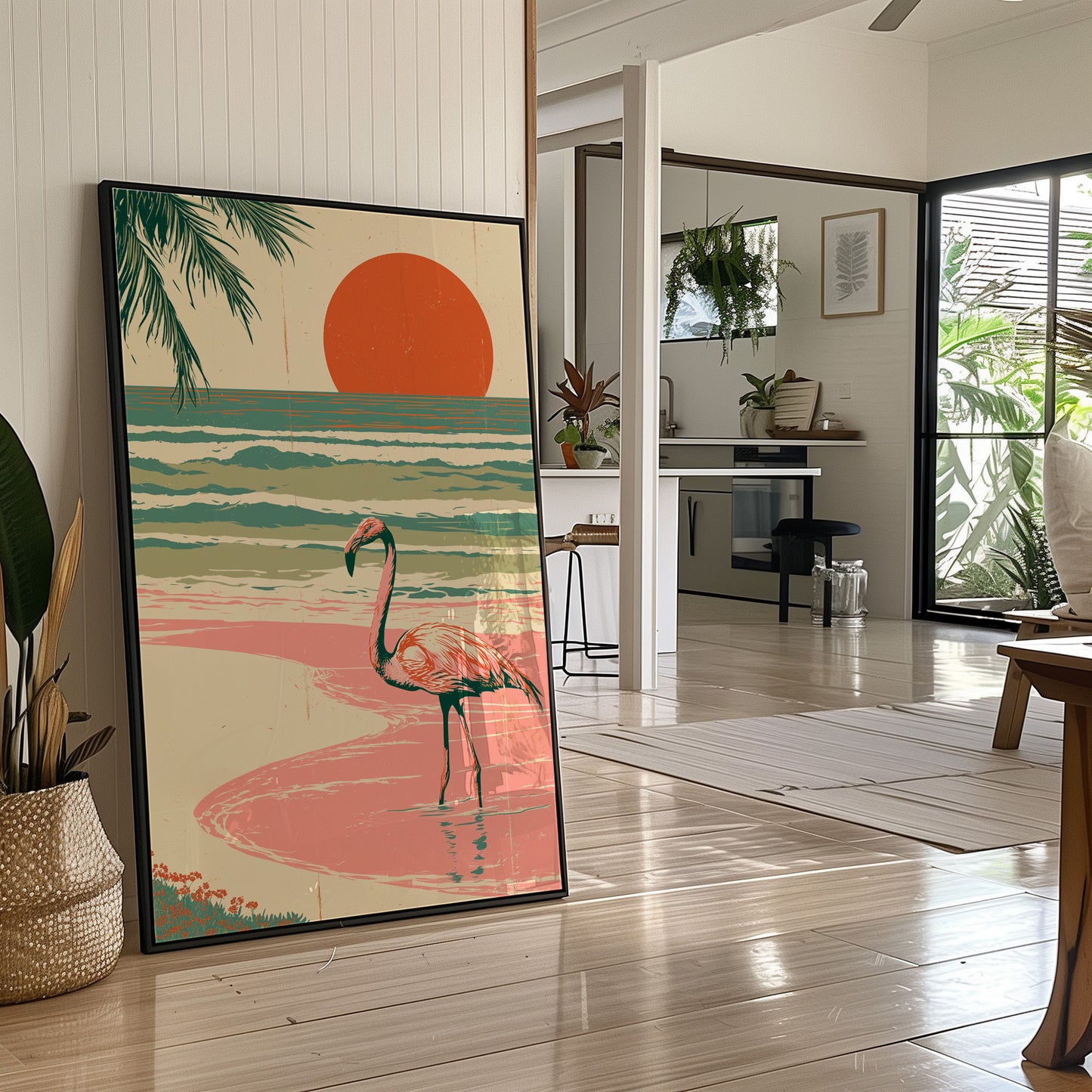 Flamingo Sunset Retro Escape