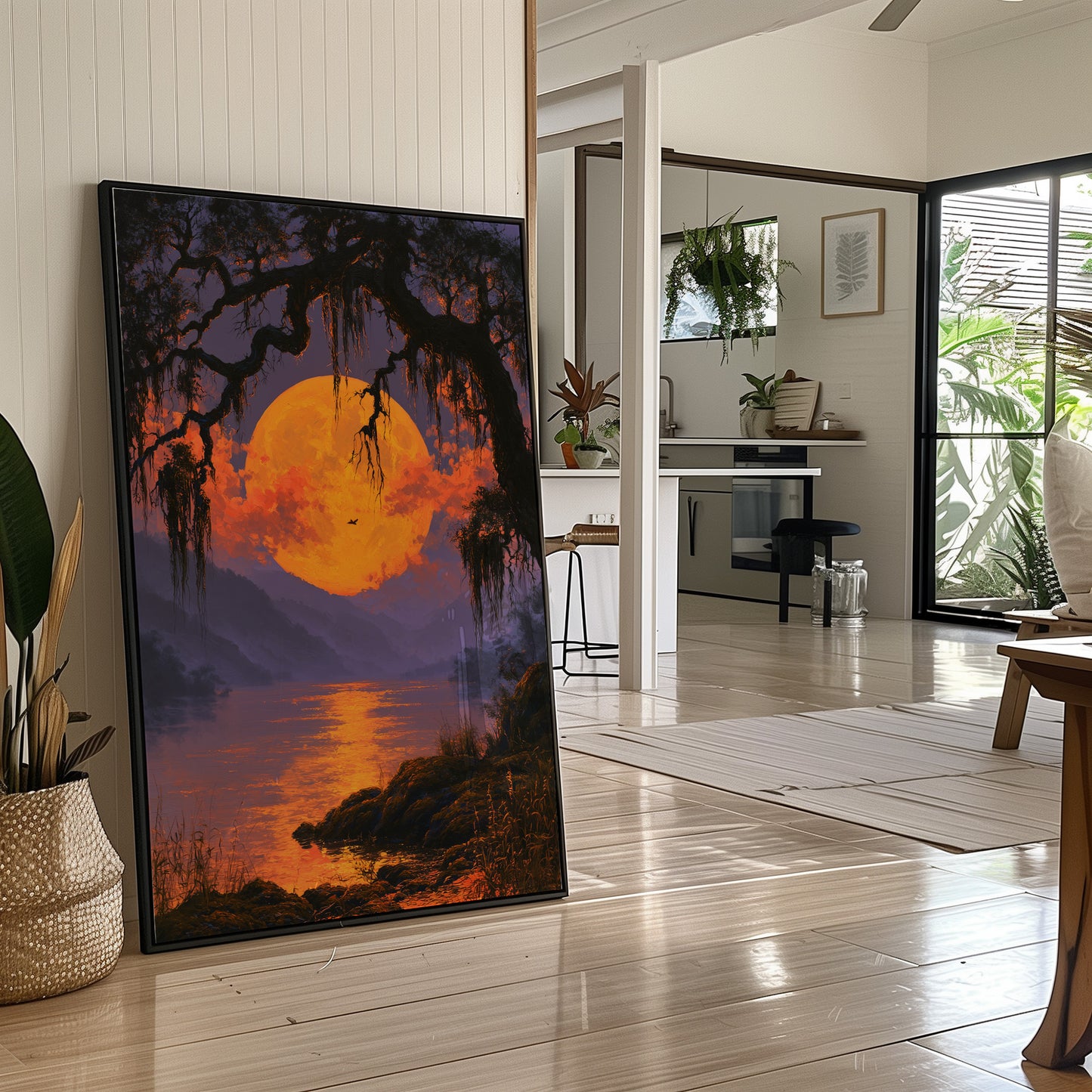 Blazing Sunset Through Spanish Moss