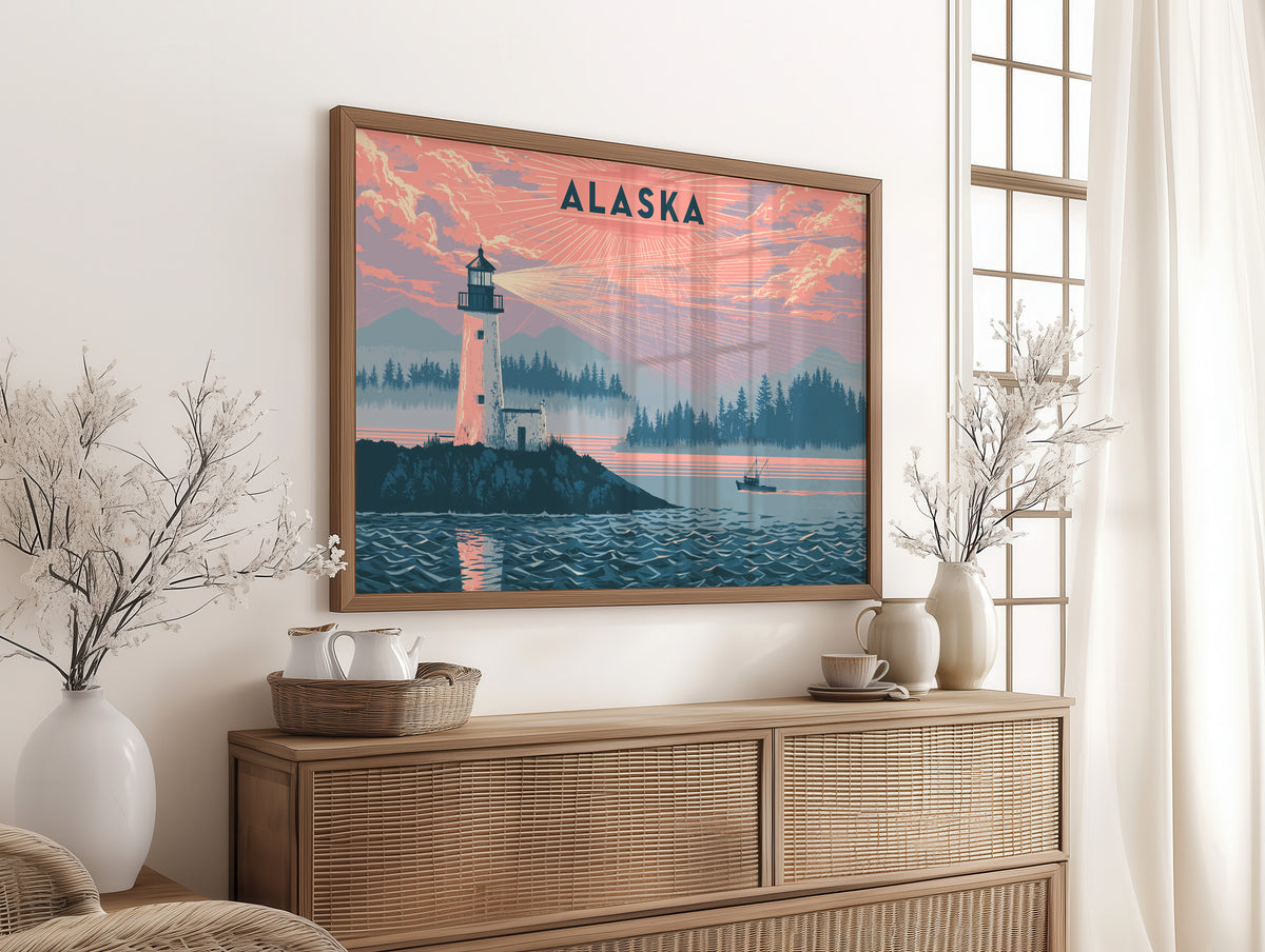 Alaska Lighthouse at Dusk