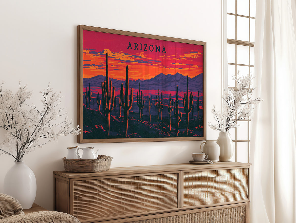 Arizona Saguaro Sunset Silhouettes