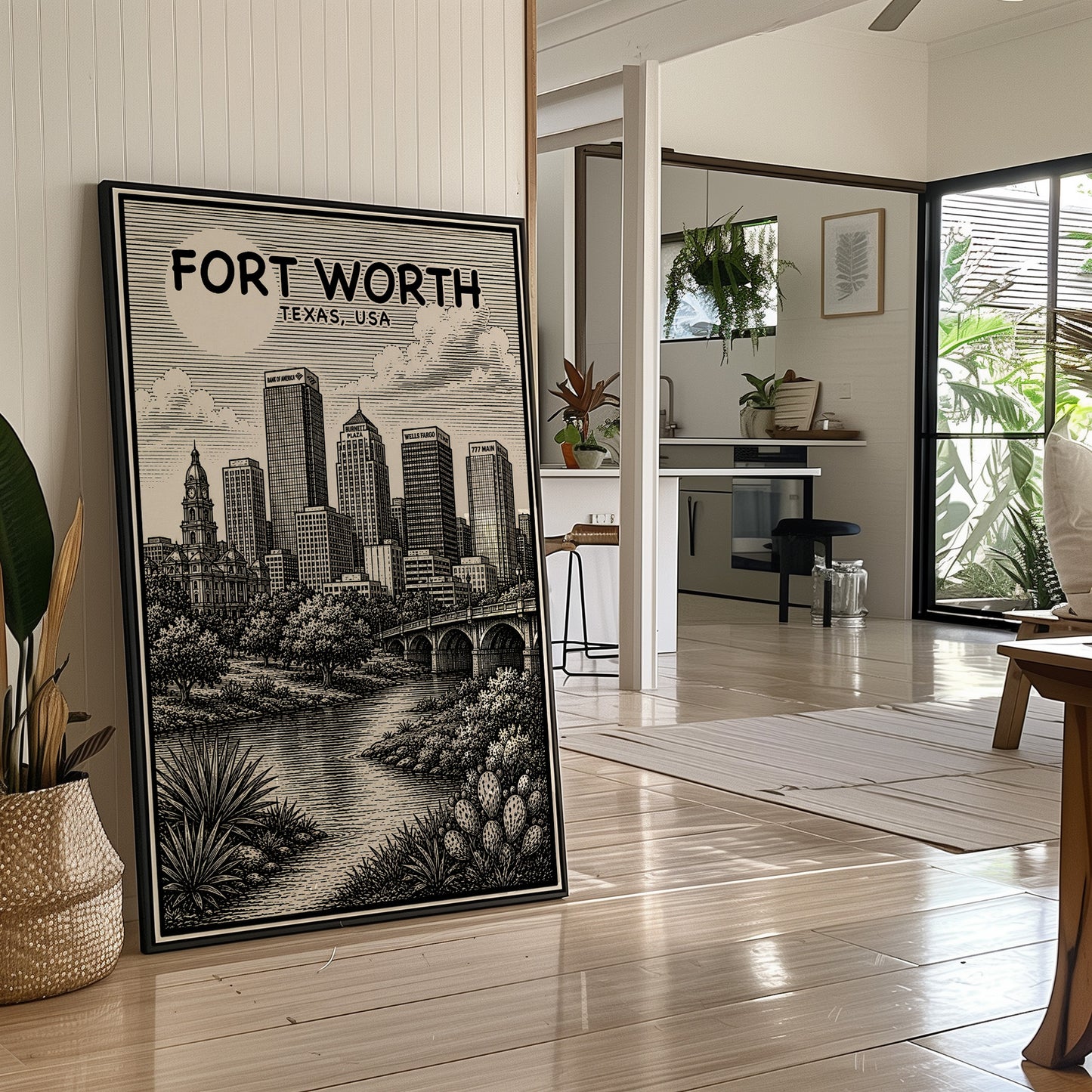Fort Worth in Woodcut