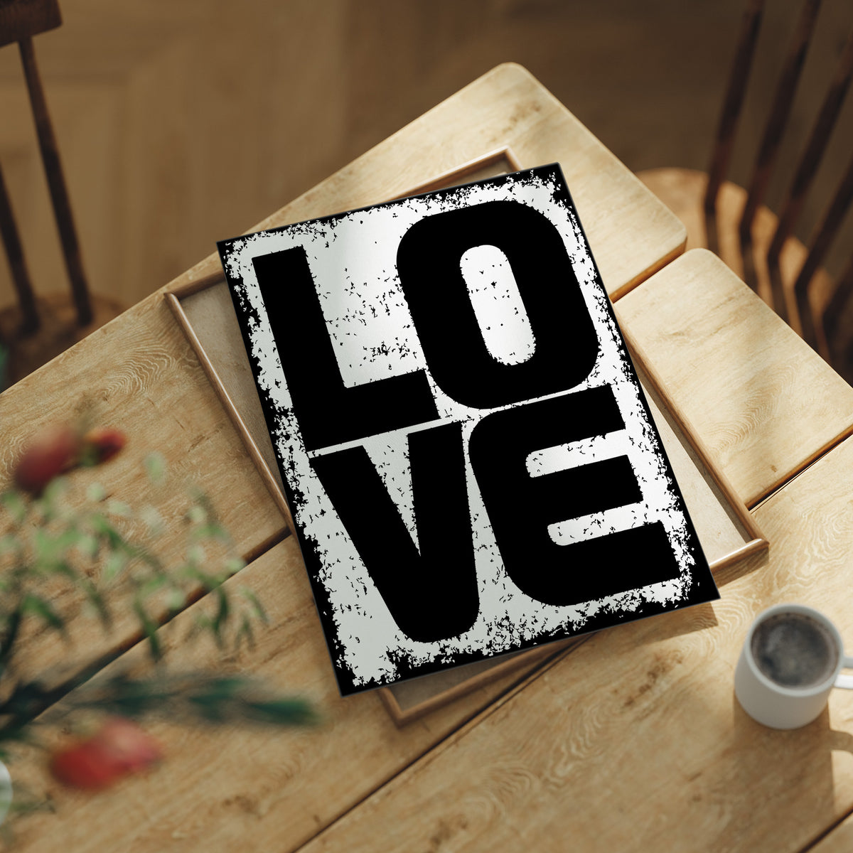 LOVE: Distressed Block Stamp