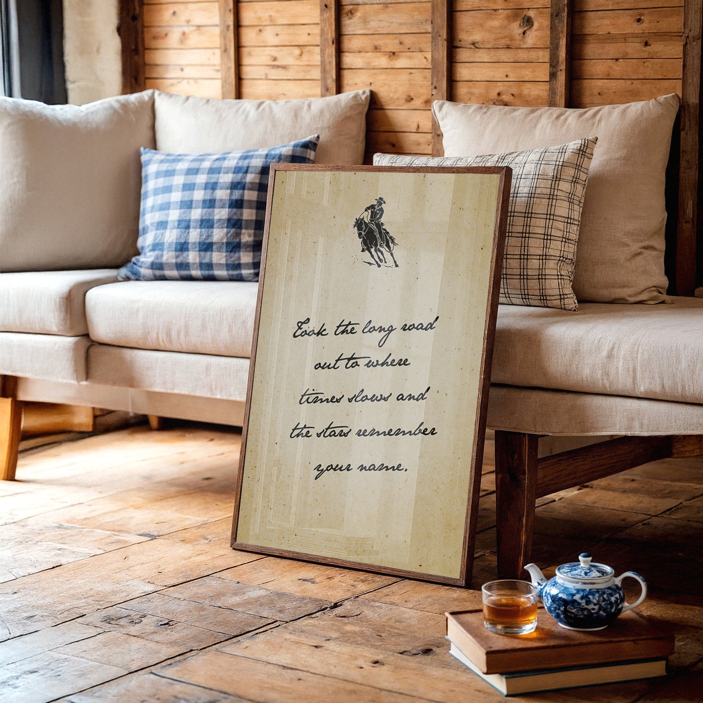 Took the Long Road Out — Classic Cowboy Script Print