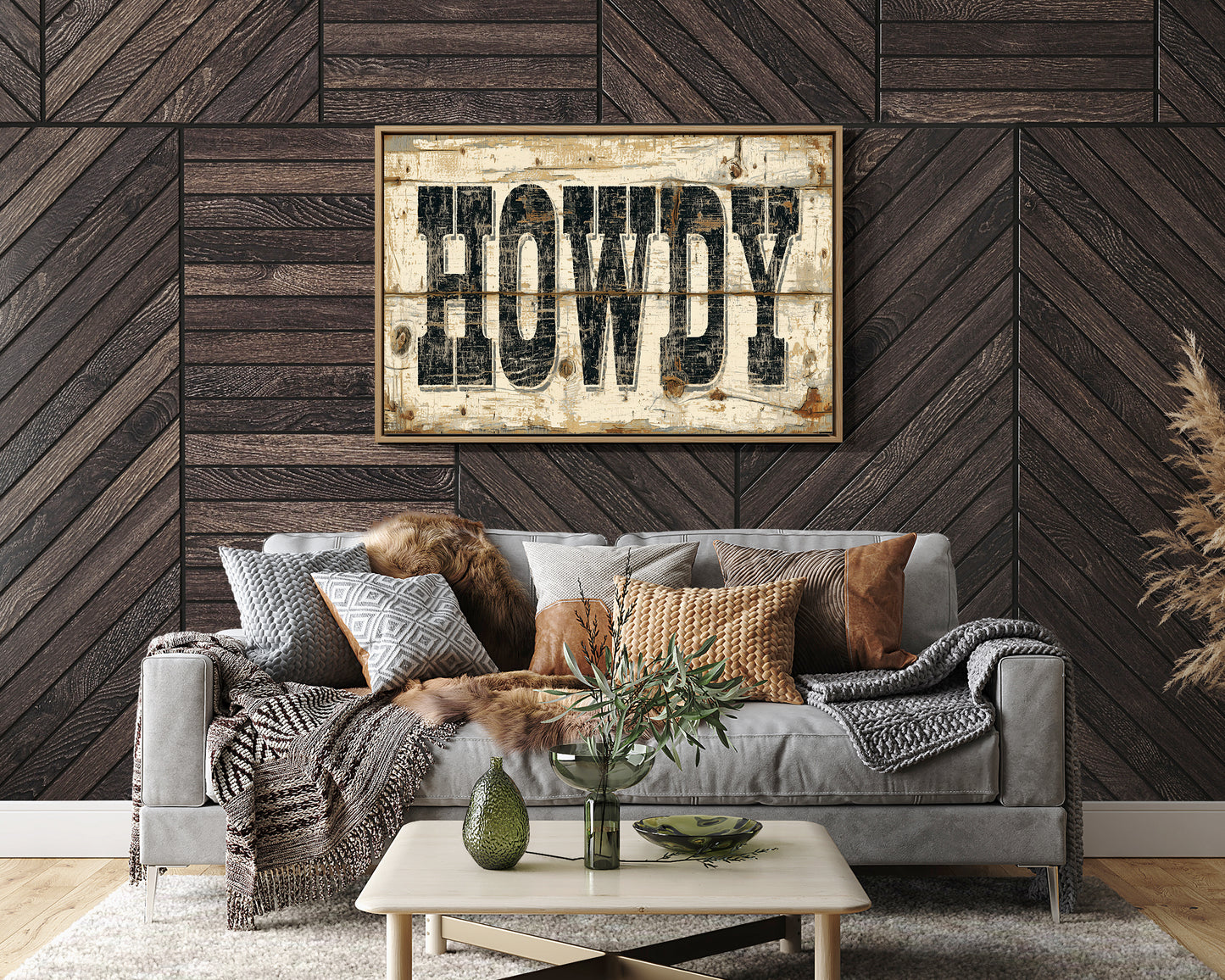 Howdy Weathered Wood Sign