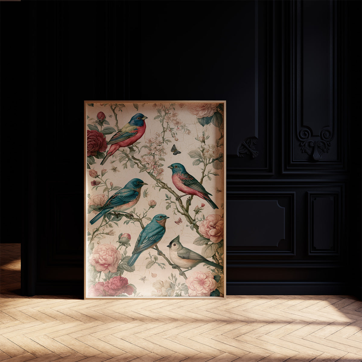Songbirds and Roses — Vintage Chinoiserie Bird Print