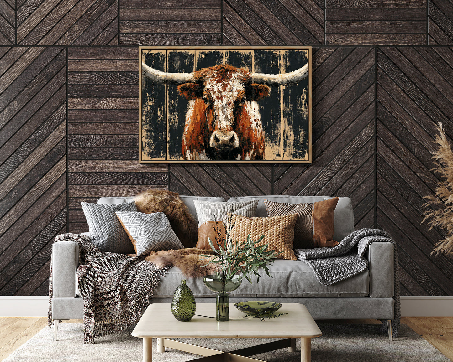 Longhorn Against Midnight Wood