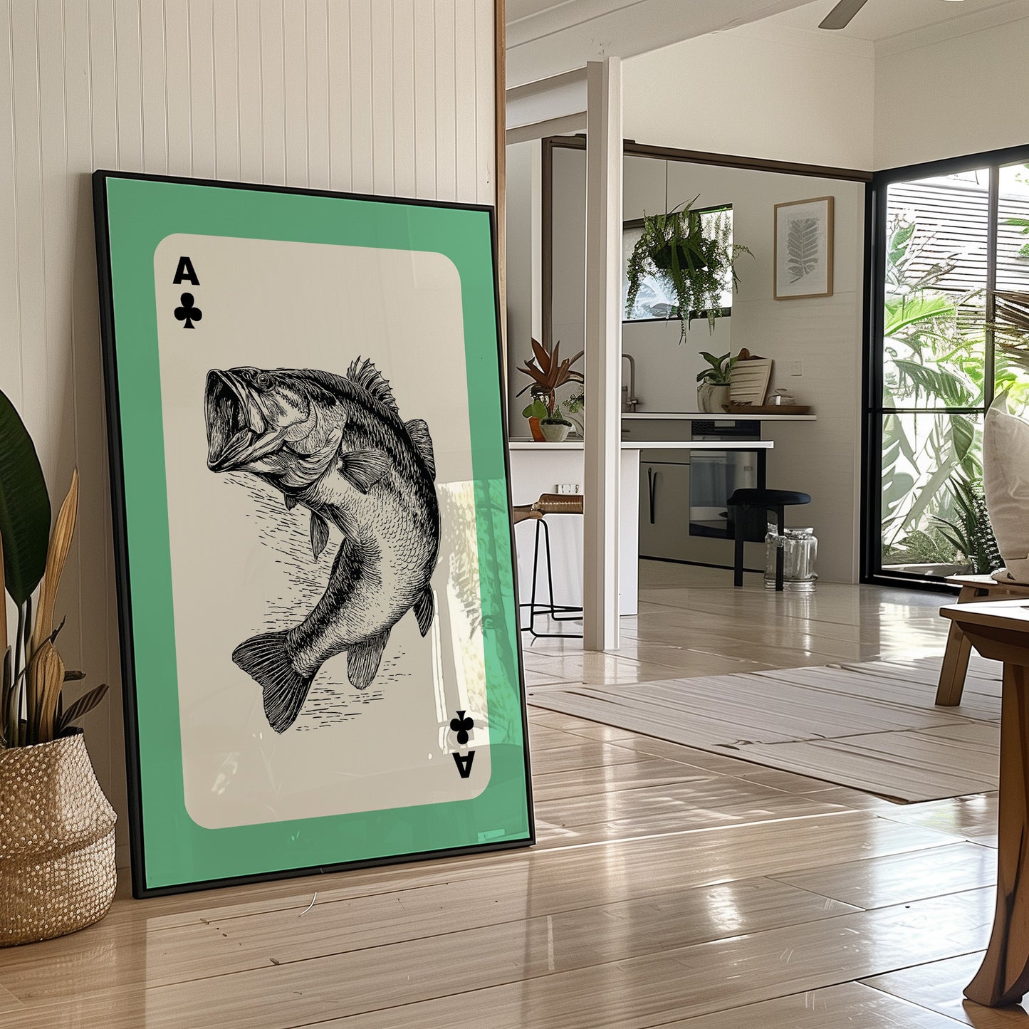Ace of Bass — Clubs Playing Card Wildlife Print