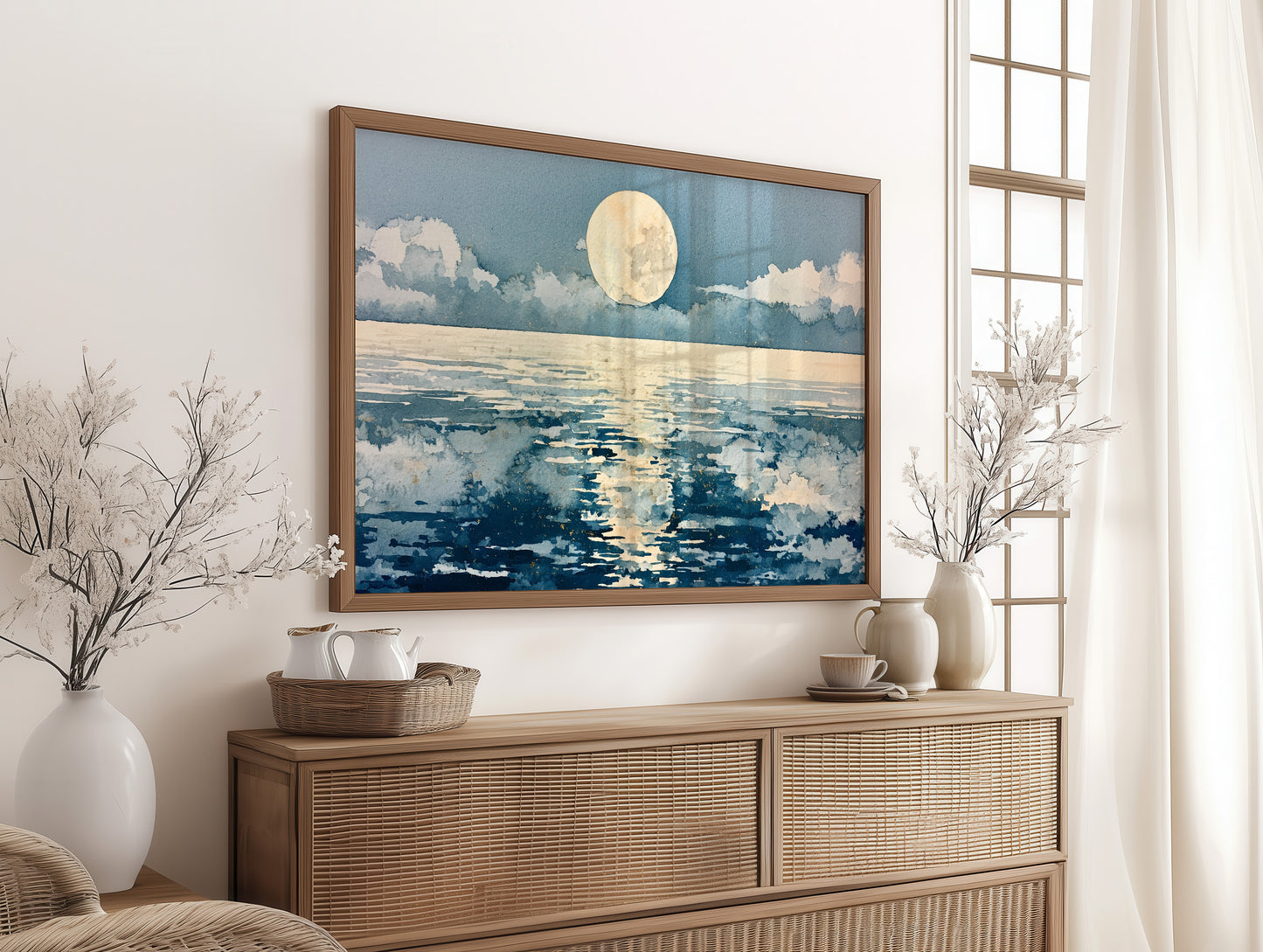 Full Moon in Watercolor