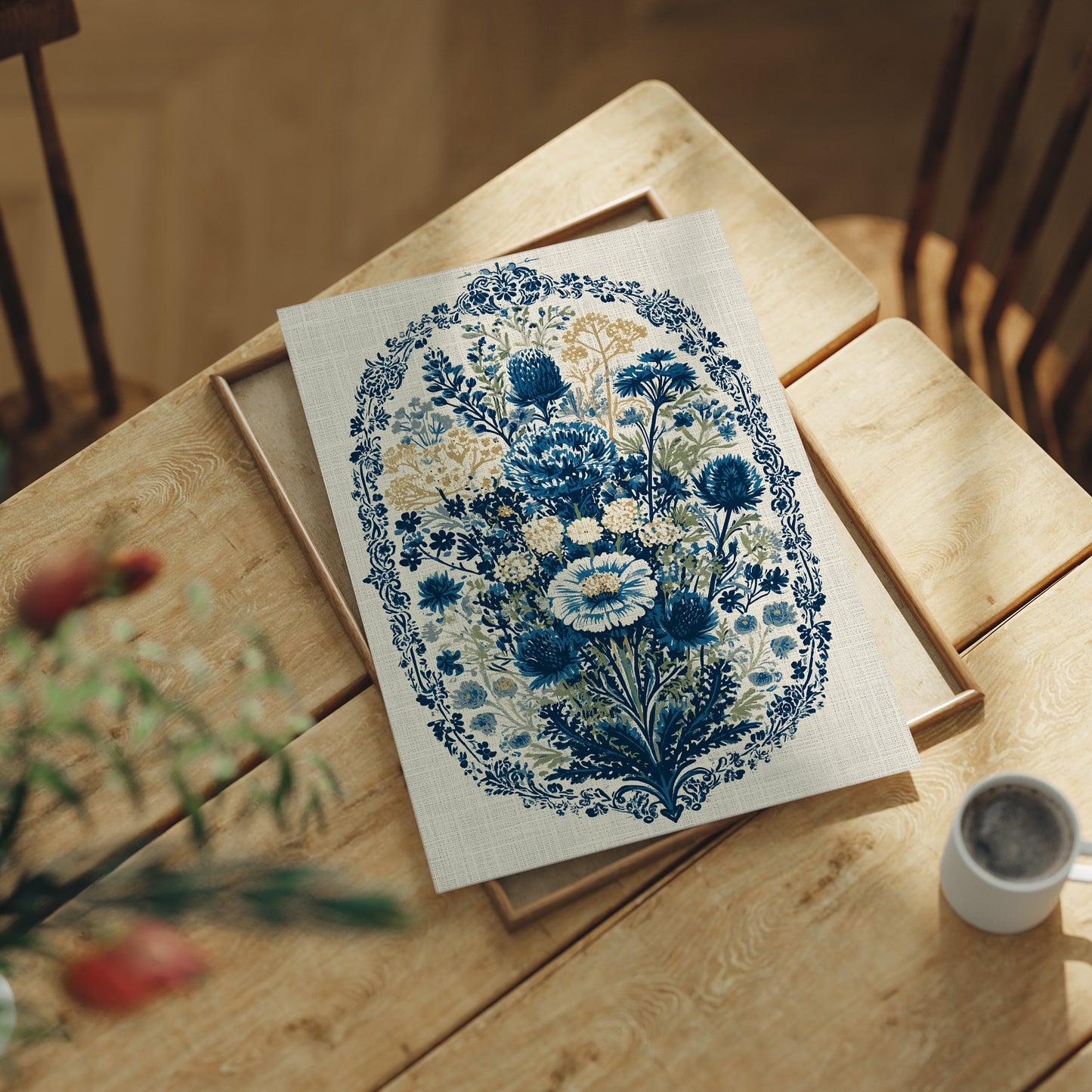 Thistle and Cornflower Medallion Tapestry