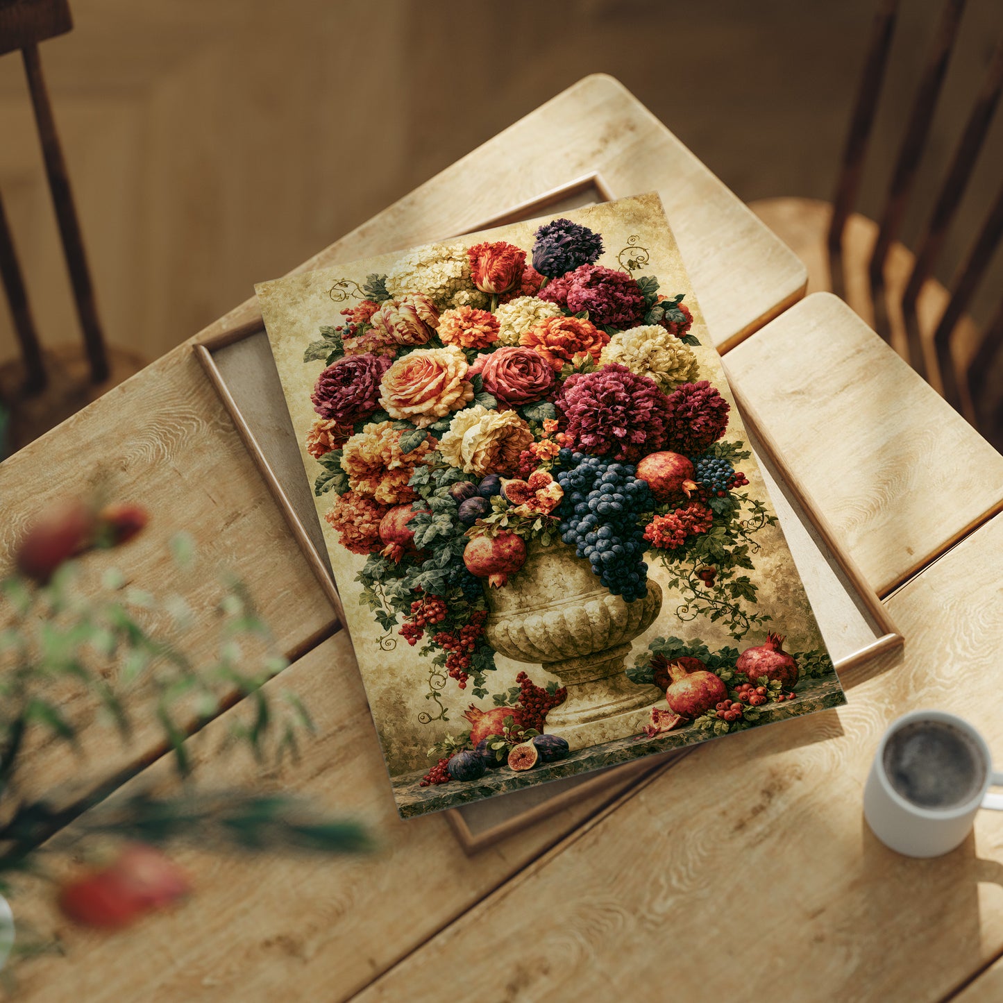 Grapes, Figs & Roses Grand Urn