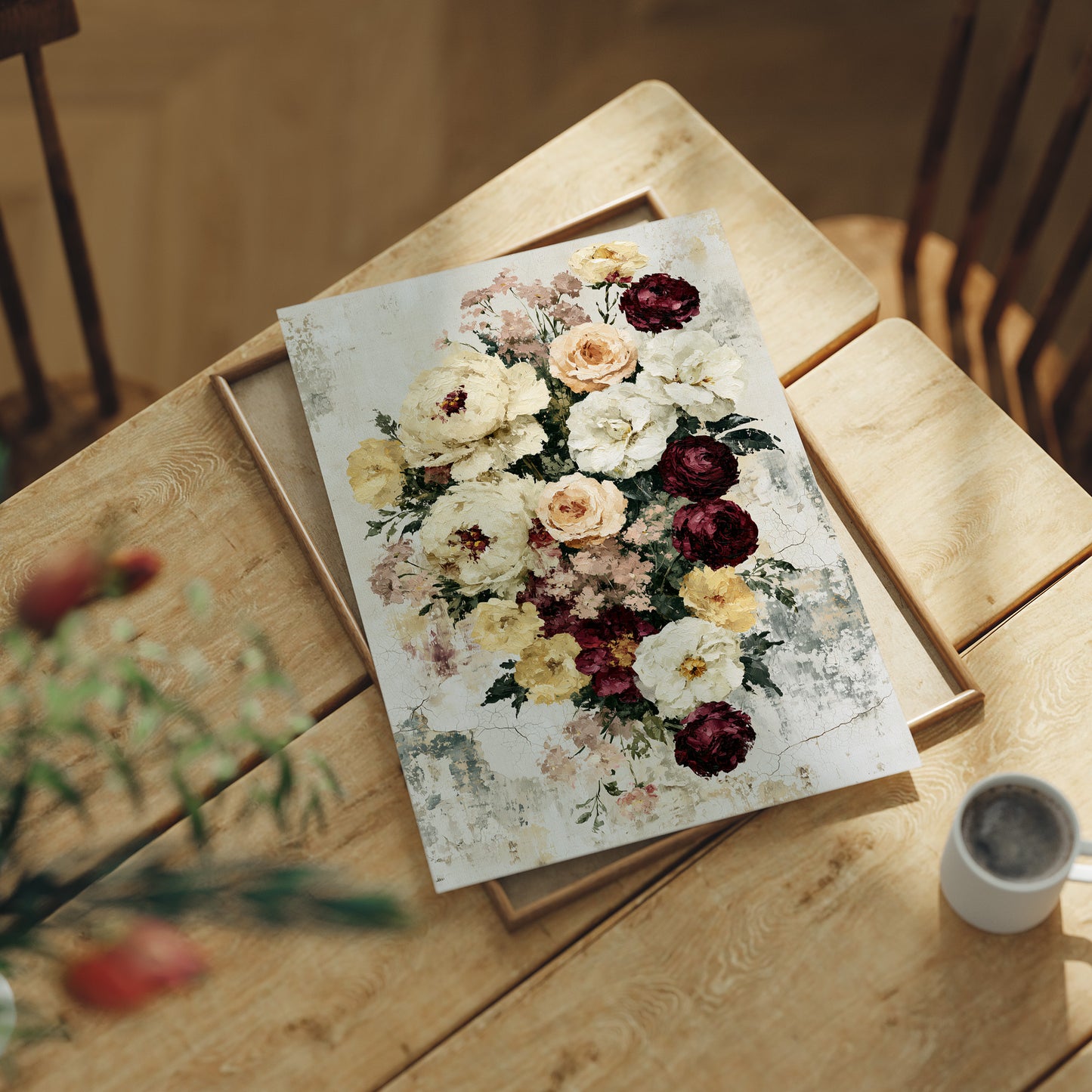 Bouquet on Weathered Stone