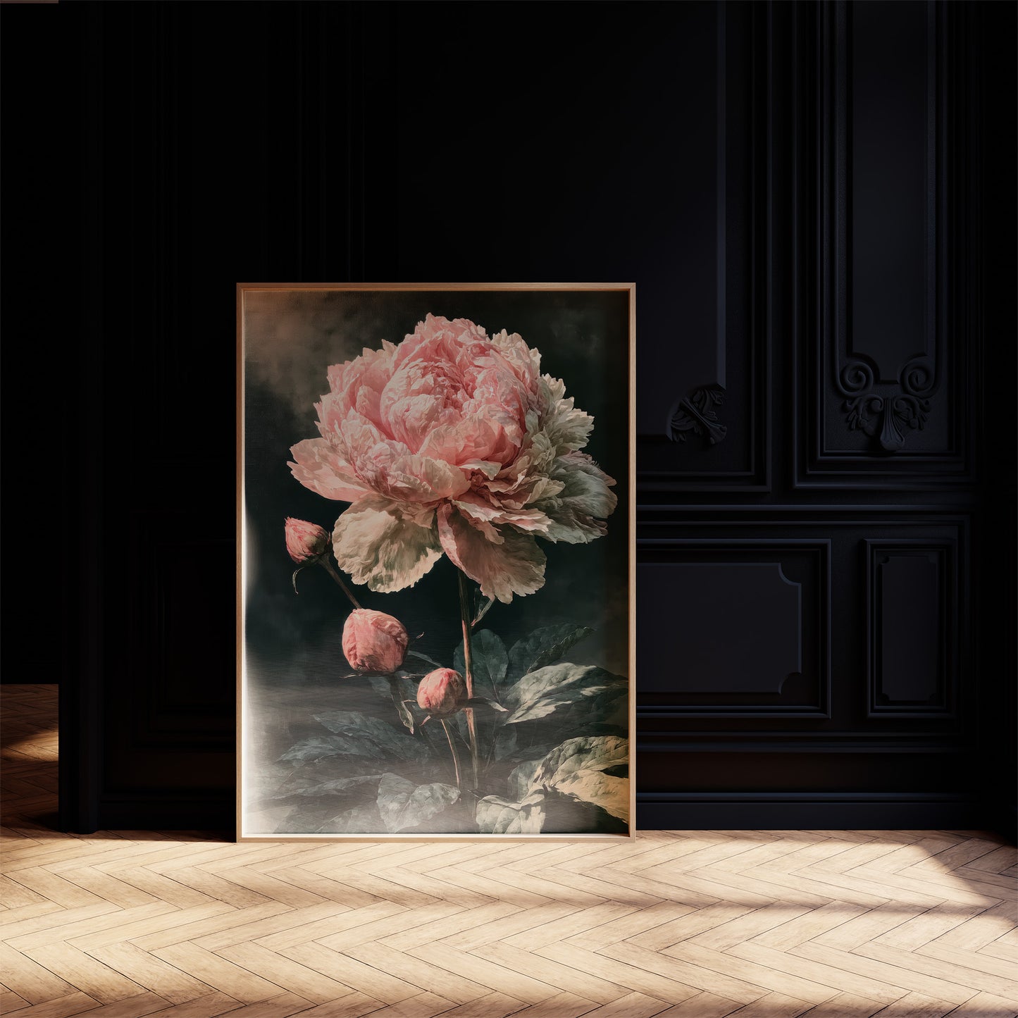 Peony Caught in Corner Light