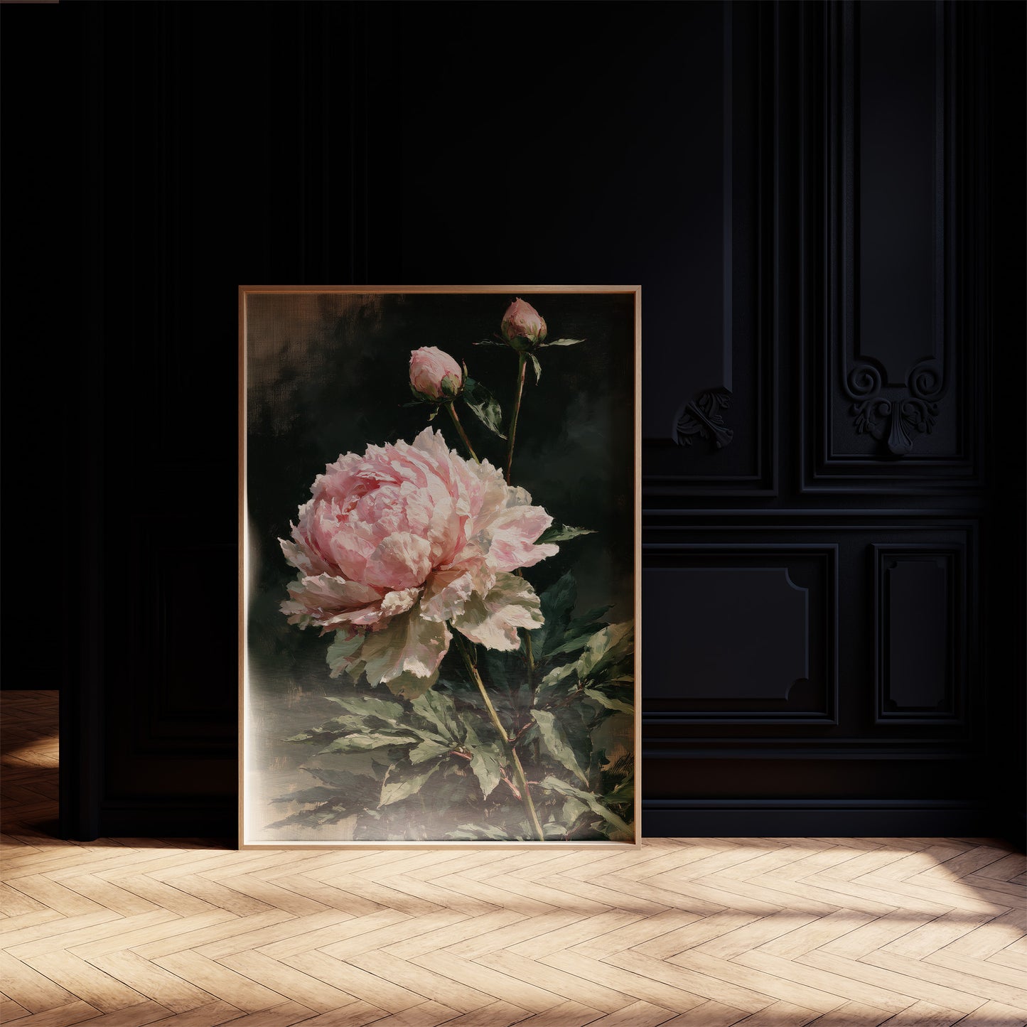 Peony Leans, Two Buds Reach