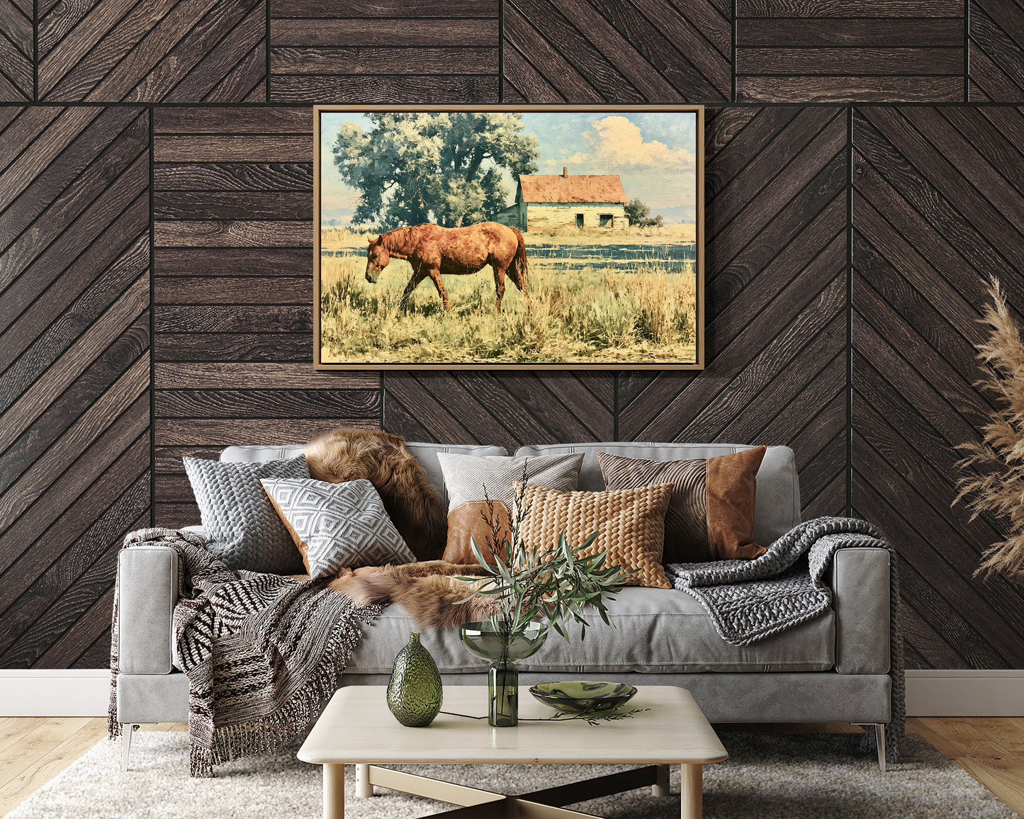 Chestnut Mare Beside the Old Homestead