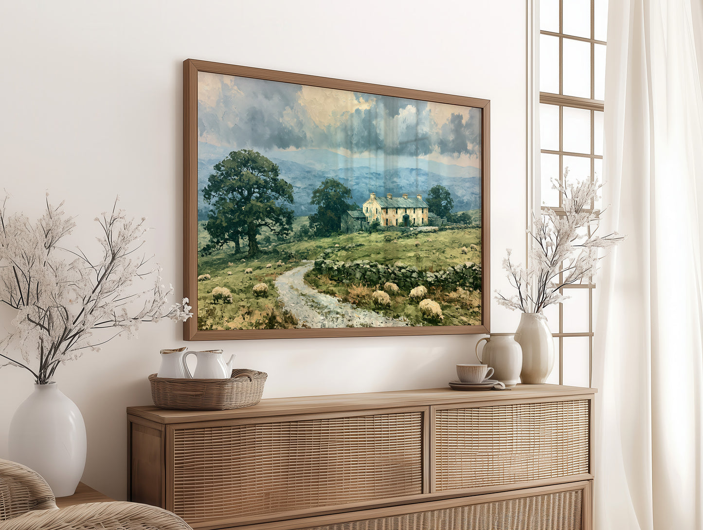 Stone Wall Farmhouse, Grazing Flock