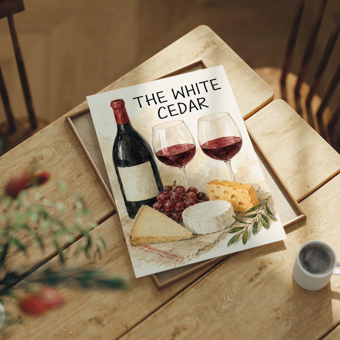 Wine & Cheese, Watercolor