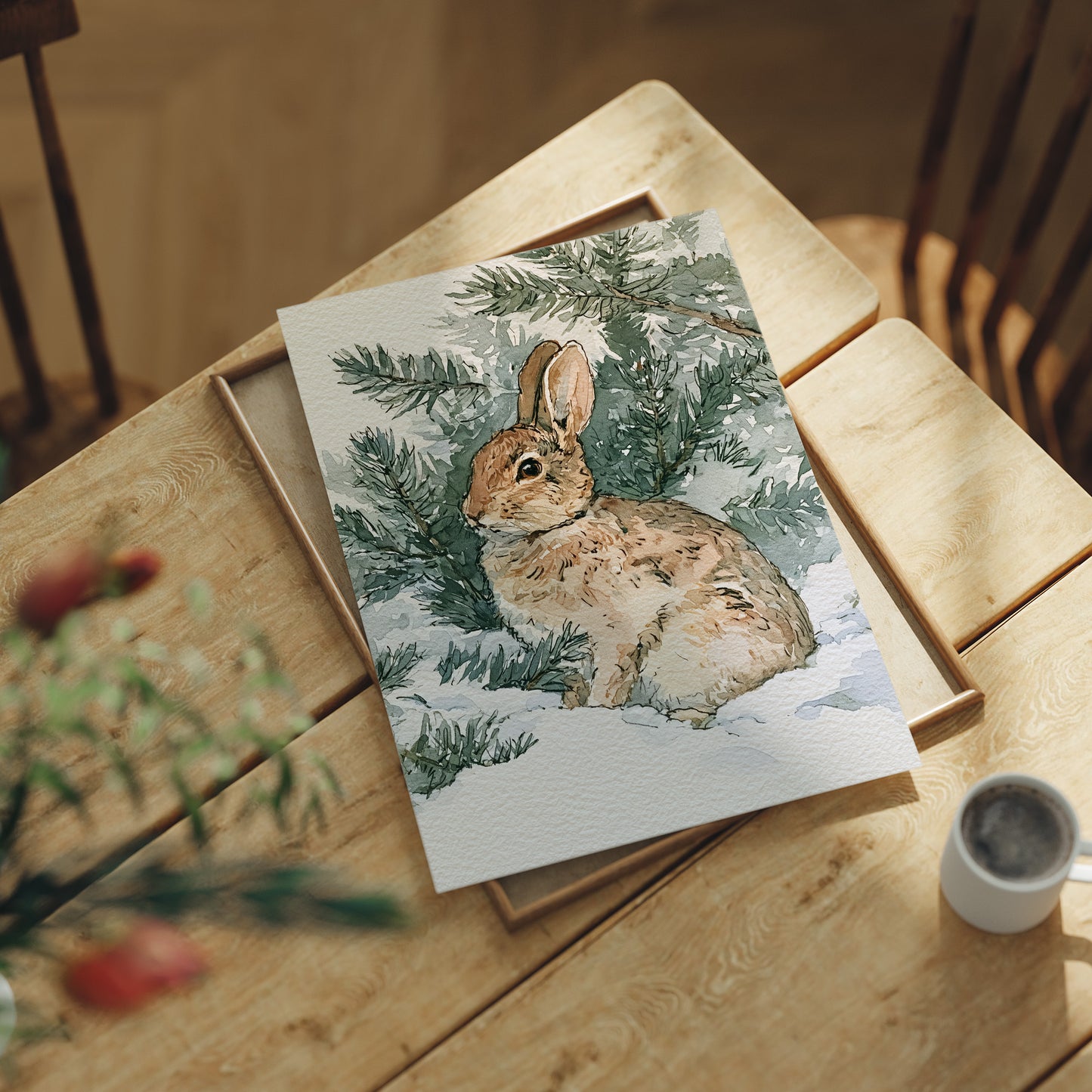 Rabbit In Snowy Pines