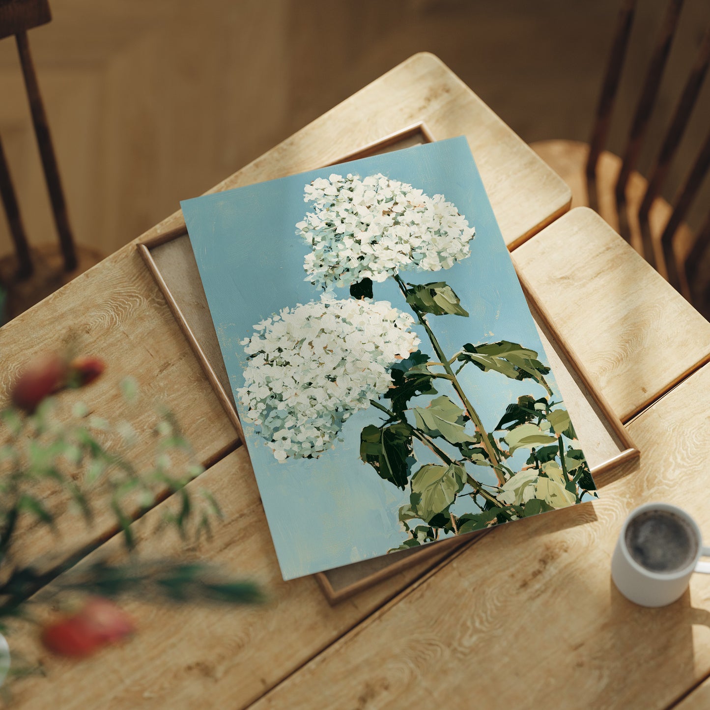 White Hydrangea Sky Bloom