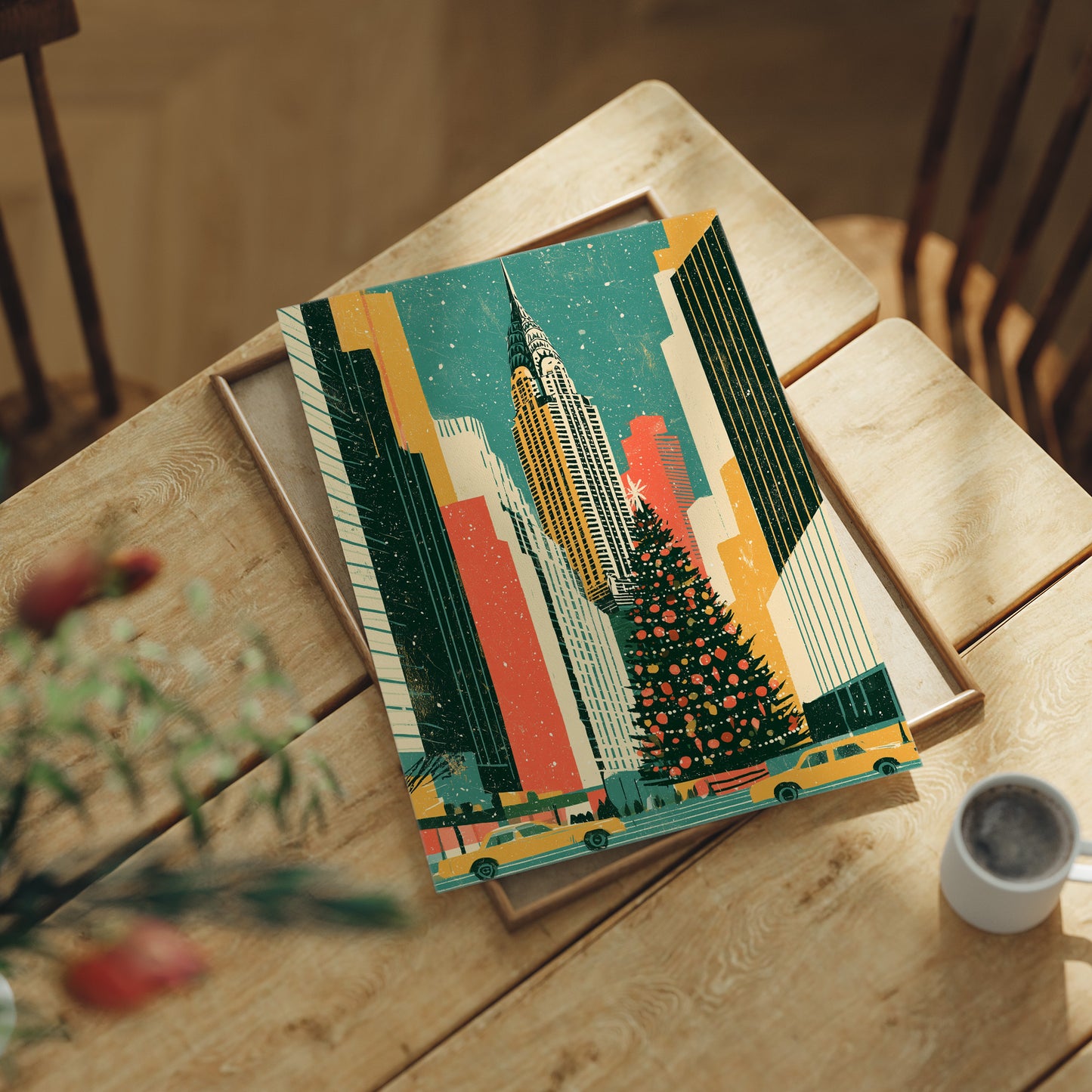NYC Skyline Christmas Glow