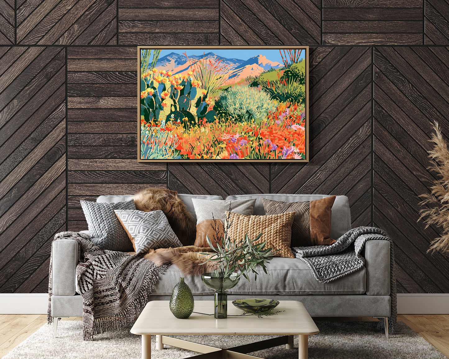 Desert Superbloom, Mountain Backdrop