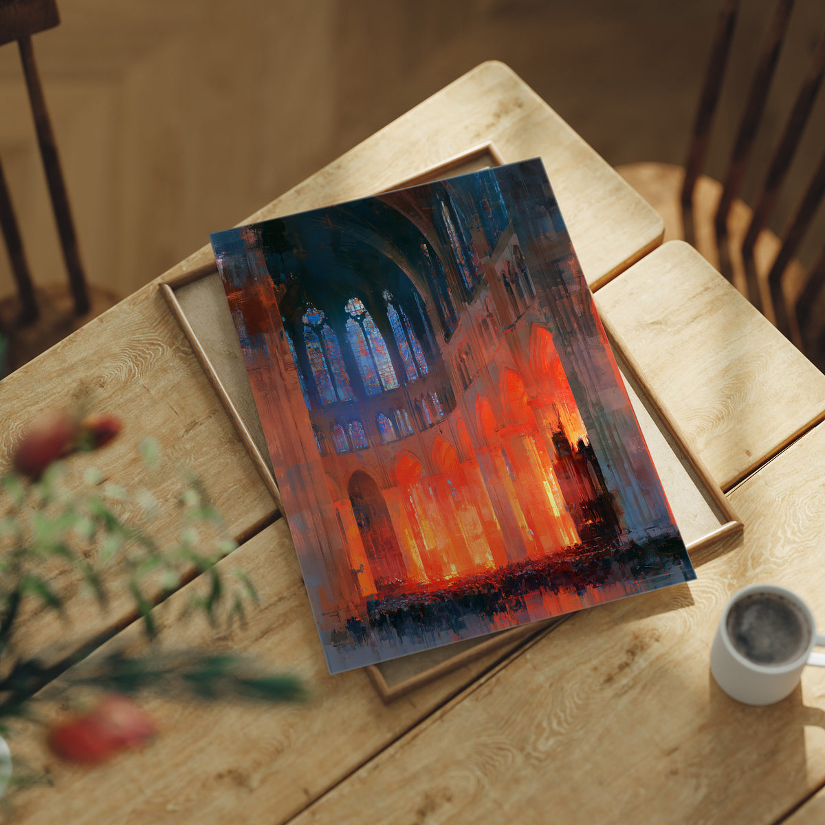 Cathedral Ablaze in Amber Light