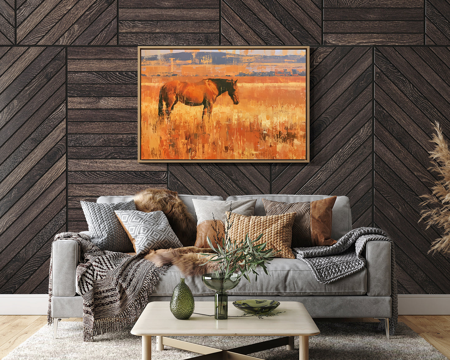 Bay Horse In Amber Grass