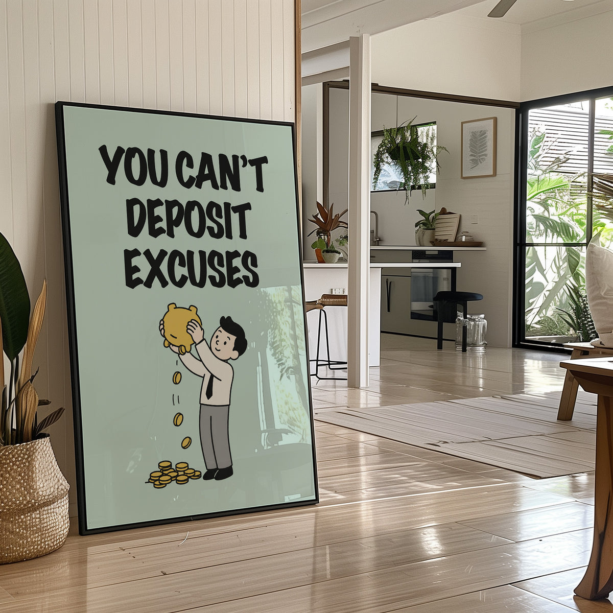 You Can't Deposit Excuses Piggy Bank Art