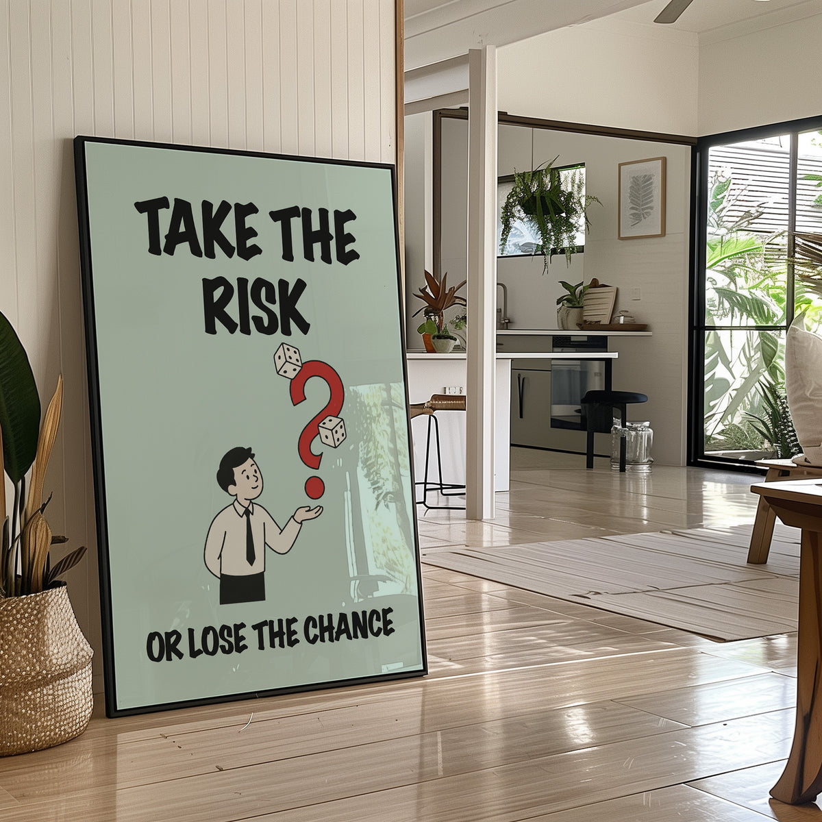 Take the Risk Dice Question Mark Art