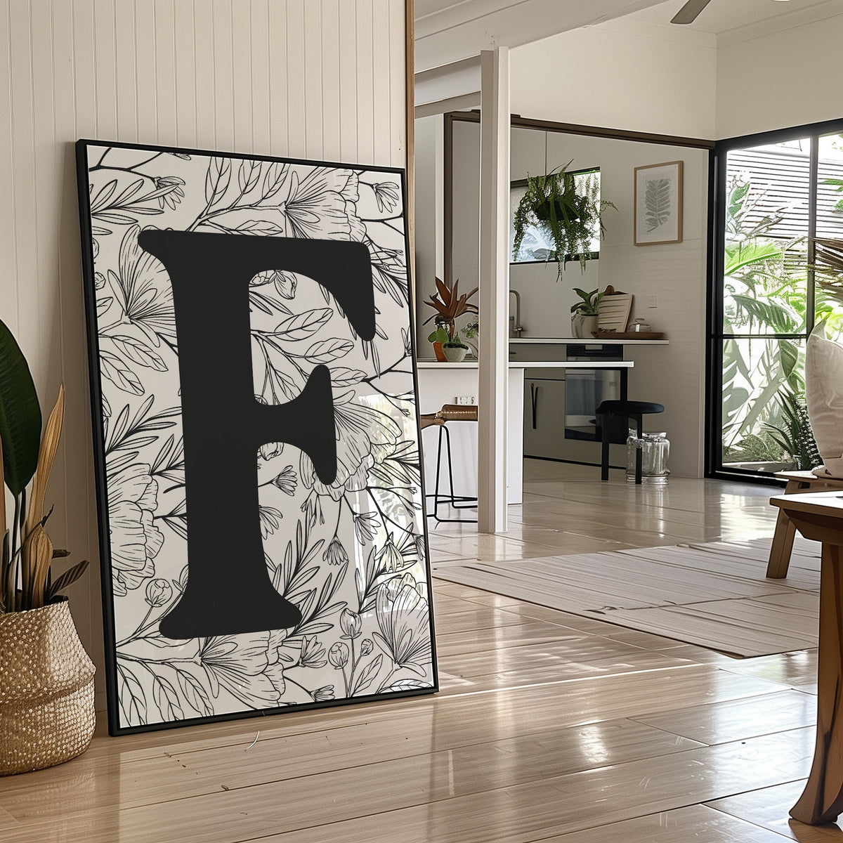 Botanical Letter F Monogram