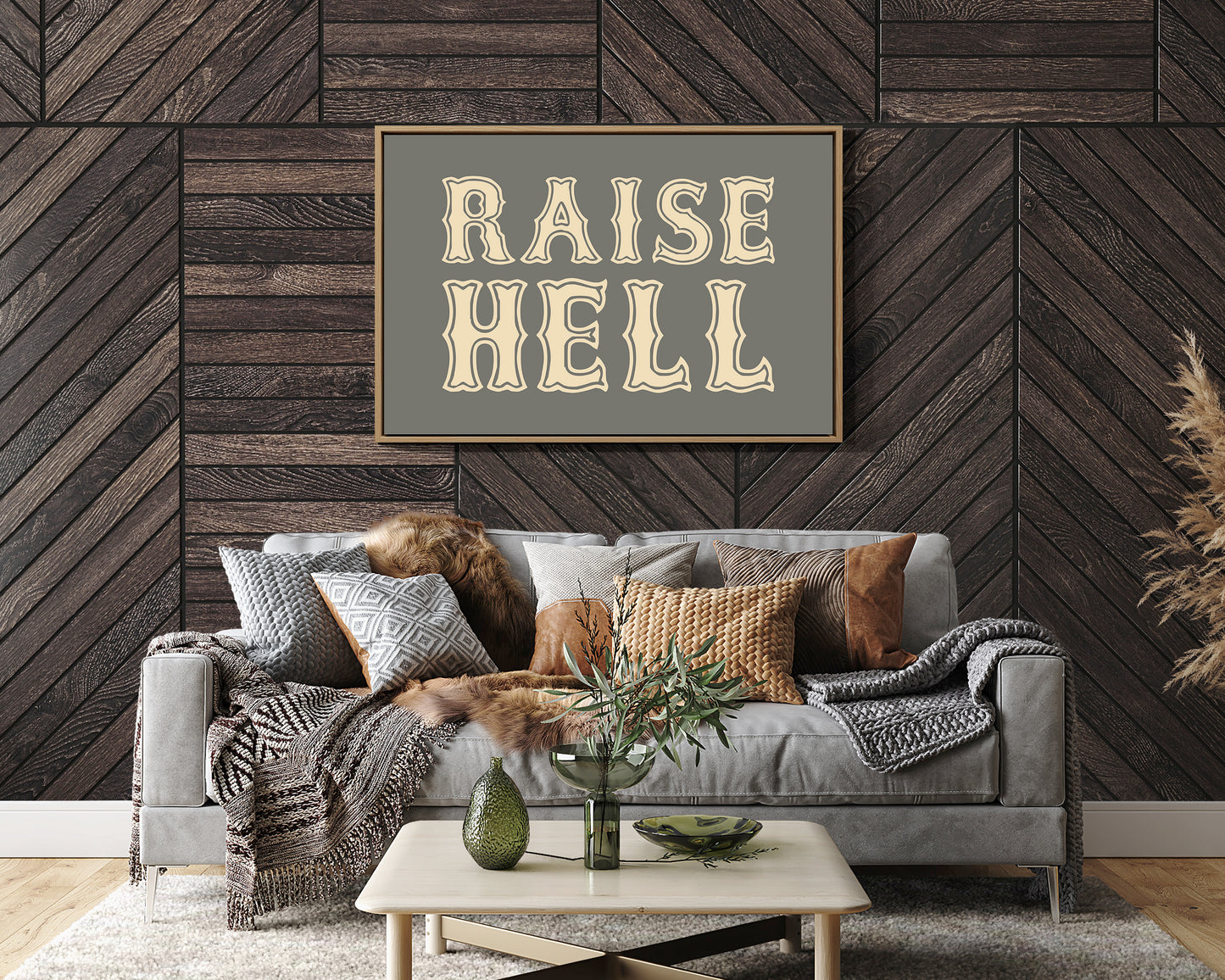 Raise Hell Western Typography Wall Art