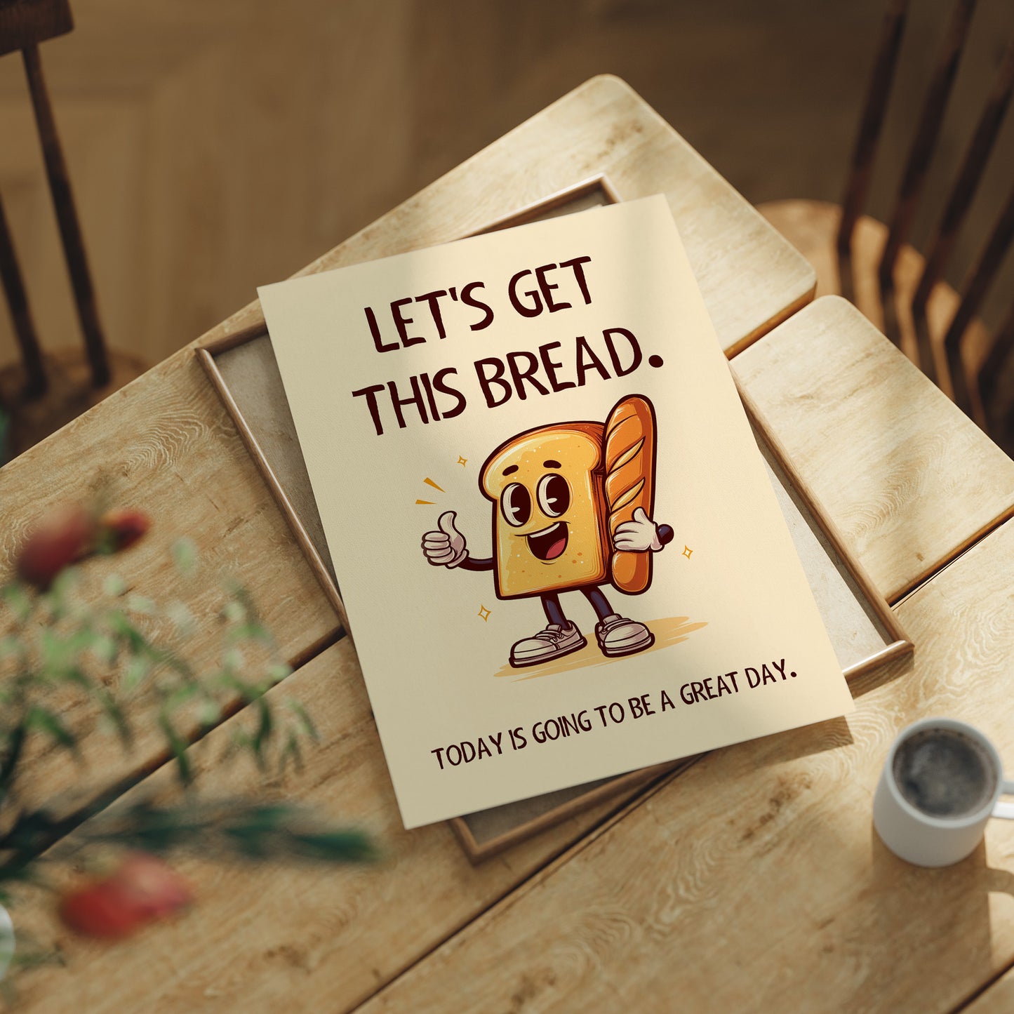 Lets Get This Bread Funny Food Quote Print