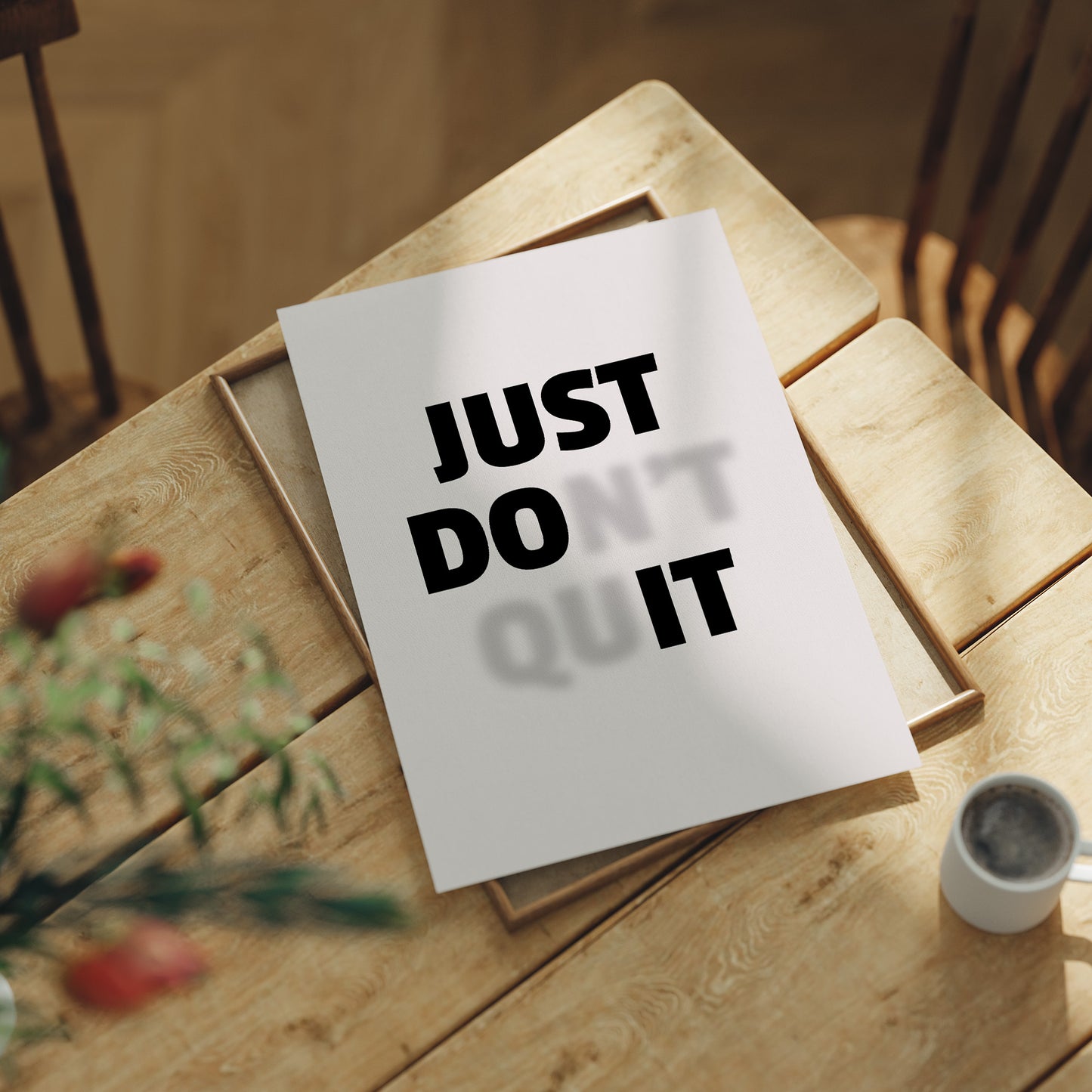 Just Do It No Excuses Typography