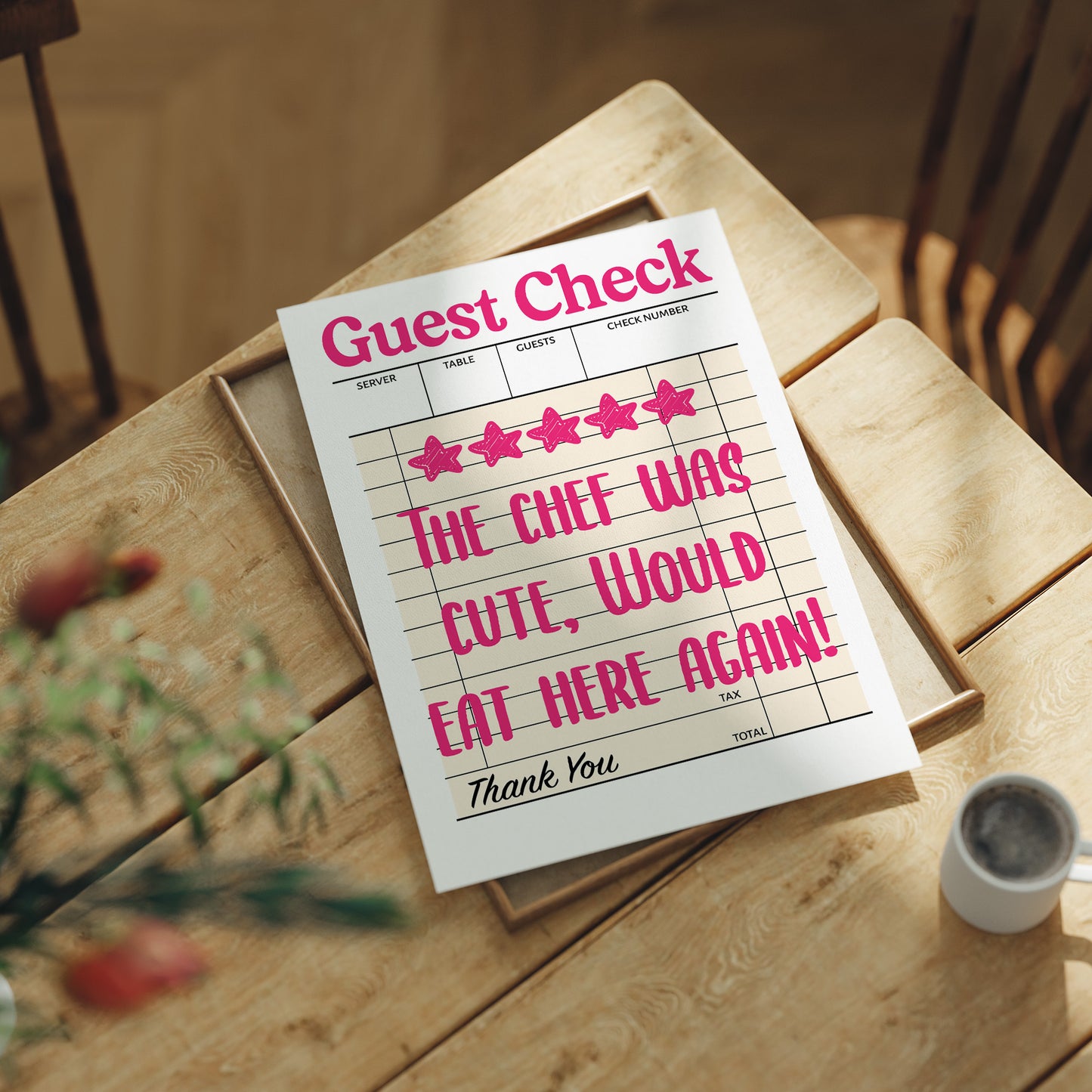 Five Stars, The Chef Was Cute