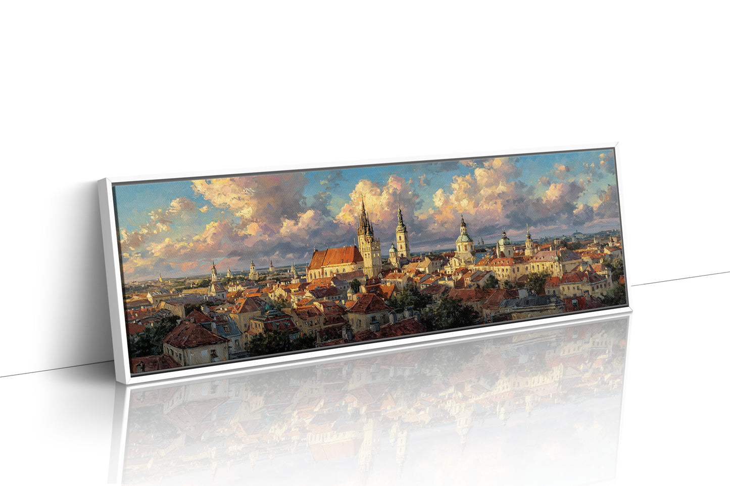Golden Light Over Historic City Skyline