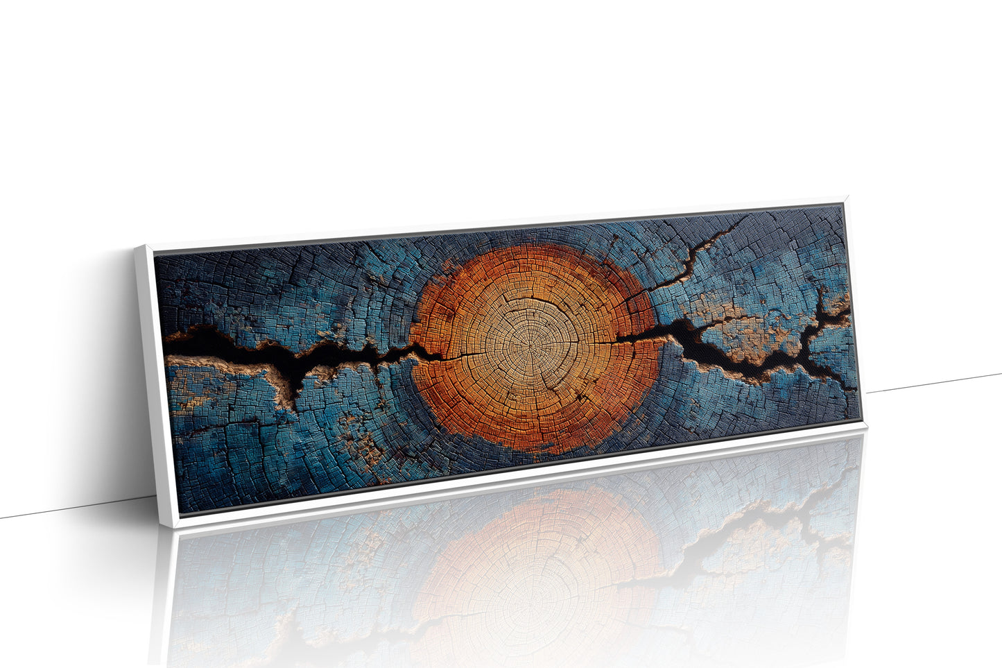 Blue and Copper Tree Ring Abstract