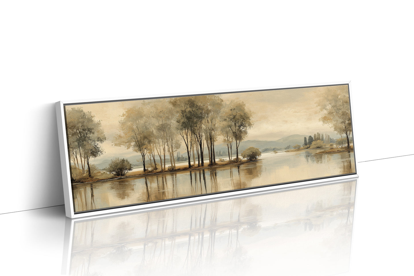 Quiet Lakeside Trees In Soft Golden Light