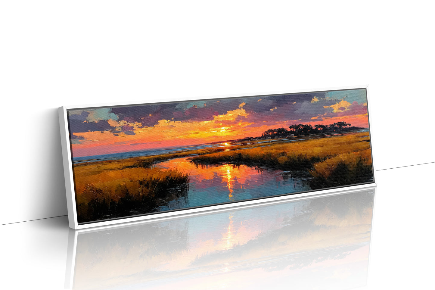 Golden Marsh Sunset Reflections