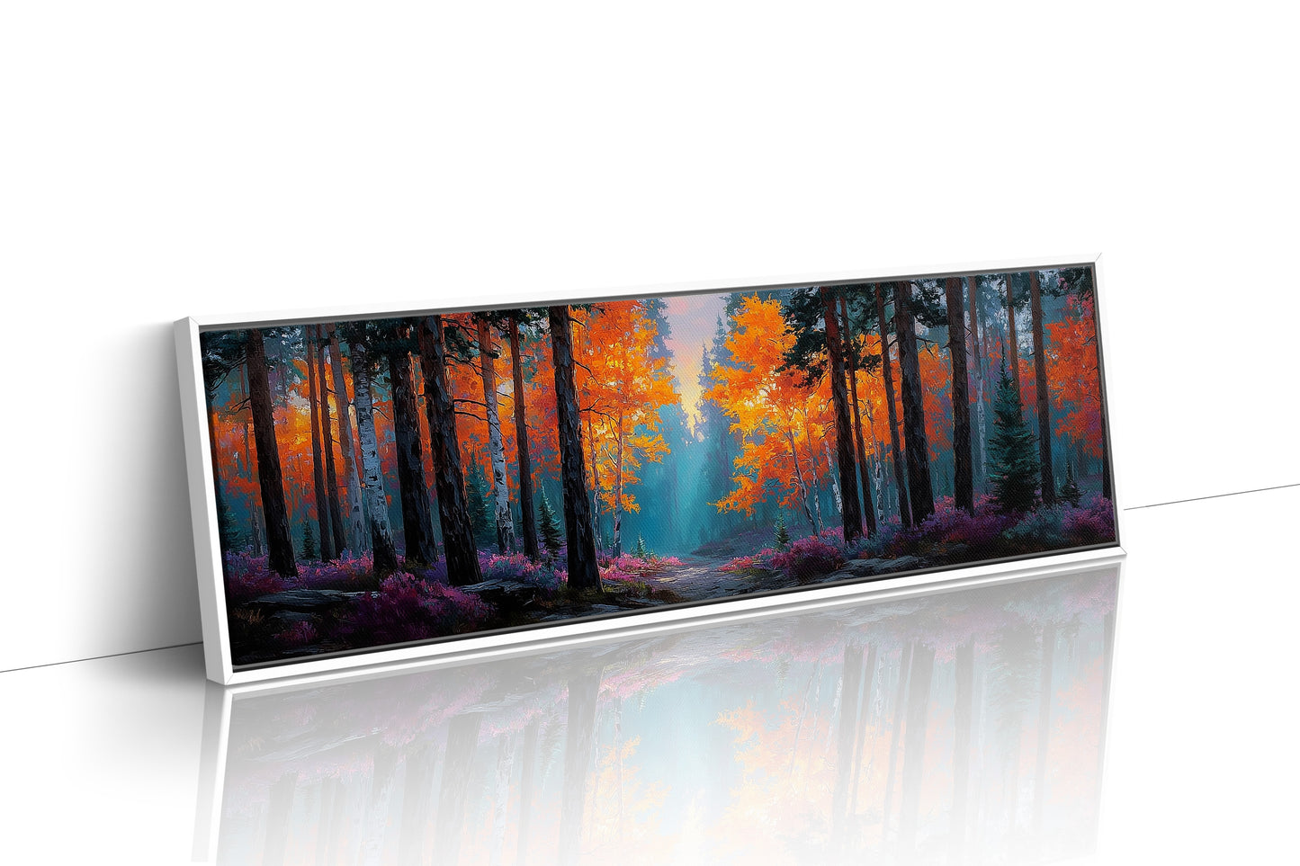 Firelight Through the Autumn Pines