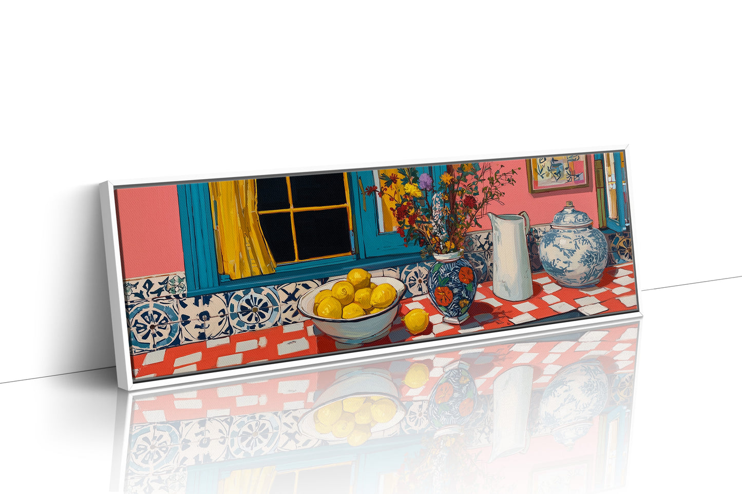 Lemons and Flowers in a Sunlit Kitchen