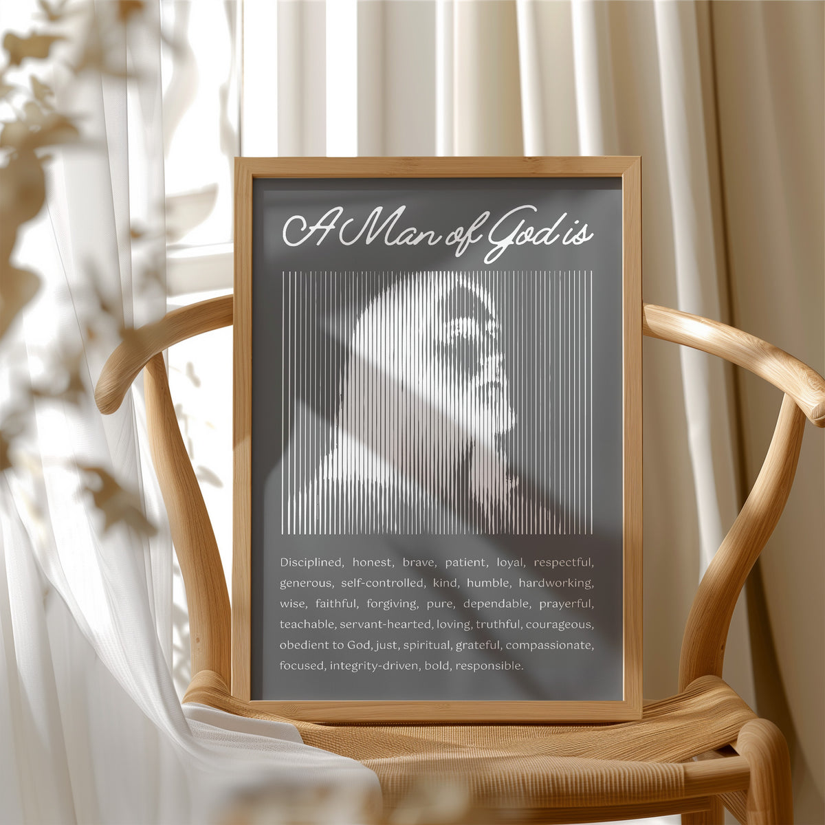 A Man of God: Charcoal Line Portrait
