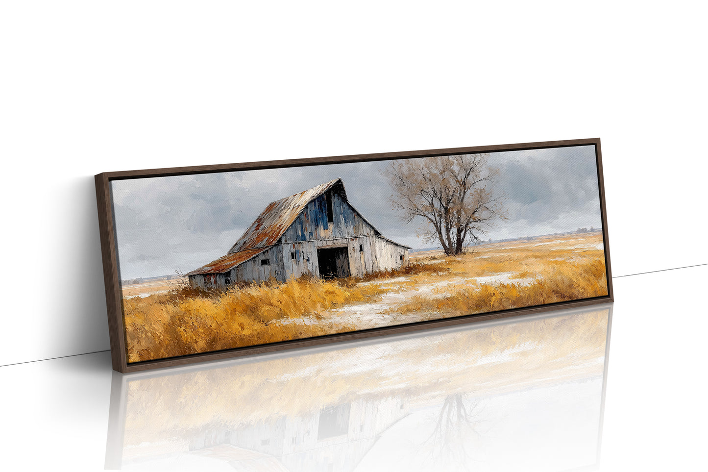 Weathered Barn Beneath Gray Skies