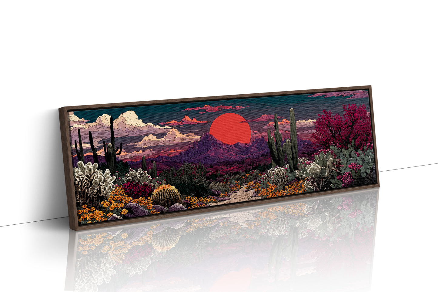 Desert Path Beneath the Crimson Sun