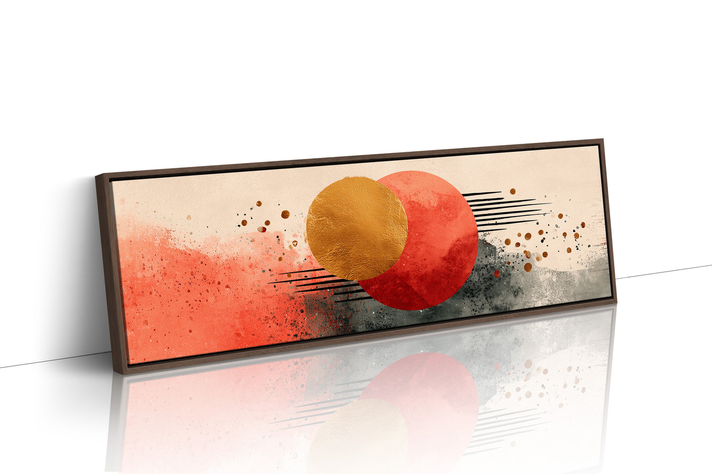 Modern Abstract Red and Gold Circles