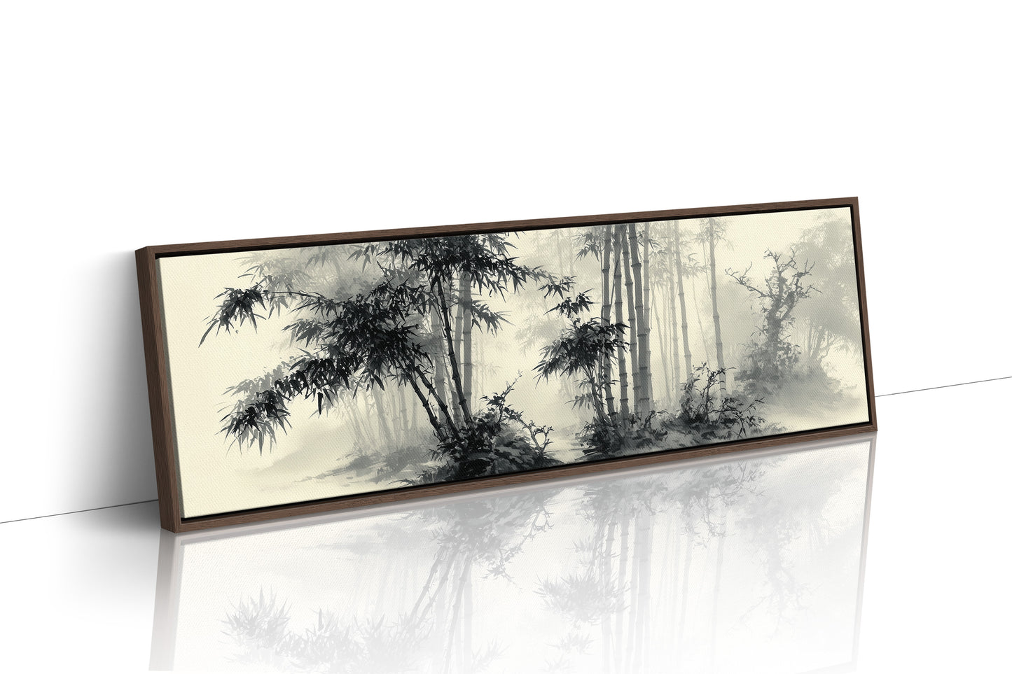 Misty Bamboo Grove Ink Landscape